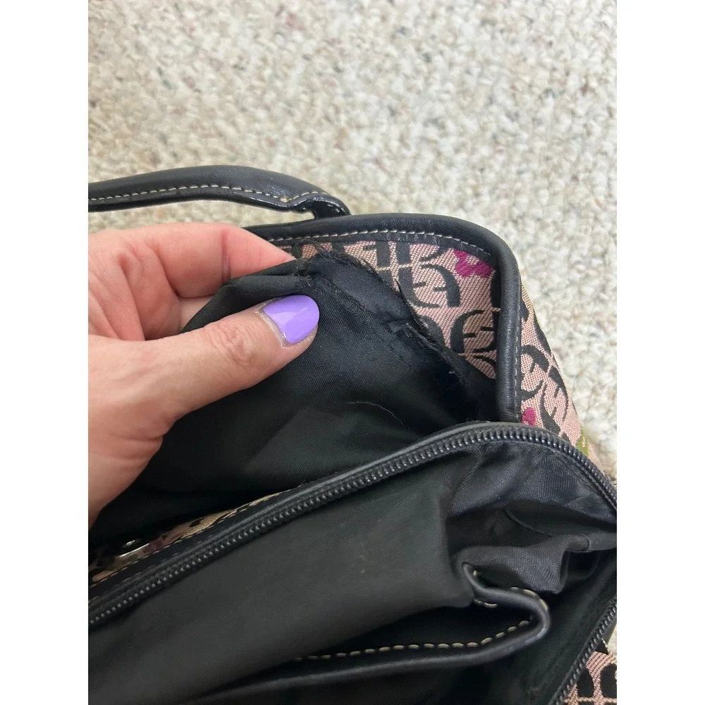 Fossil Satchel Purse Handbag‎ Signature Key Print Buckle Accents Stylish Bag